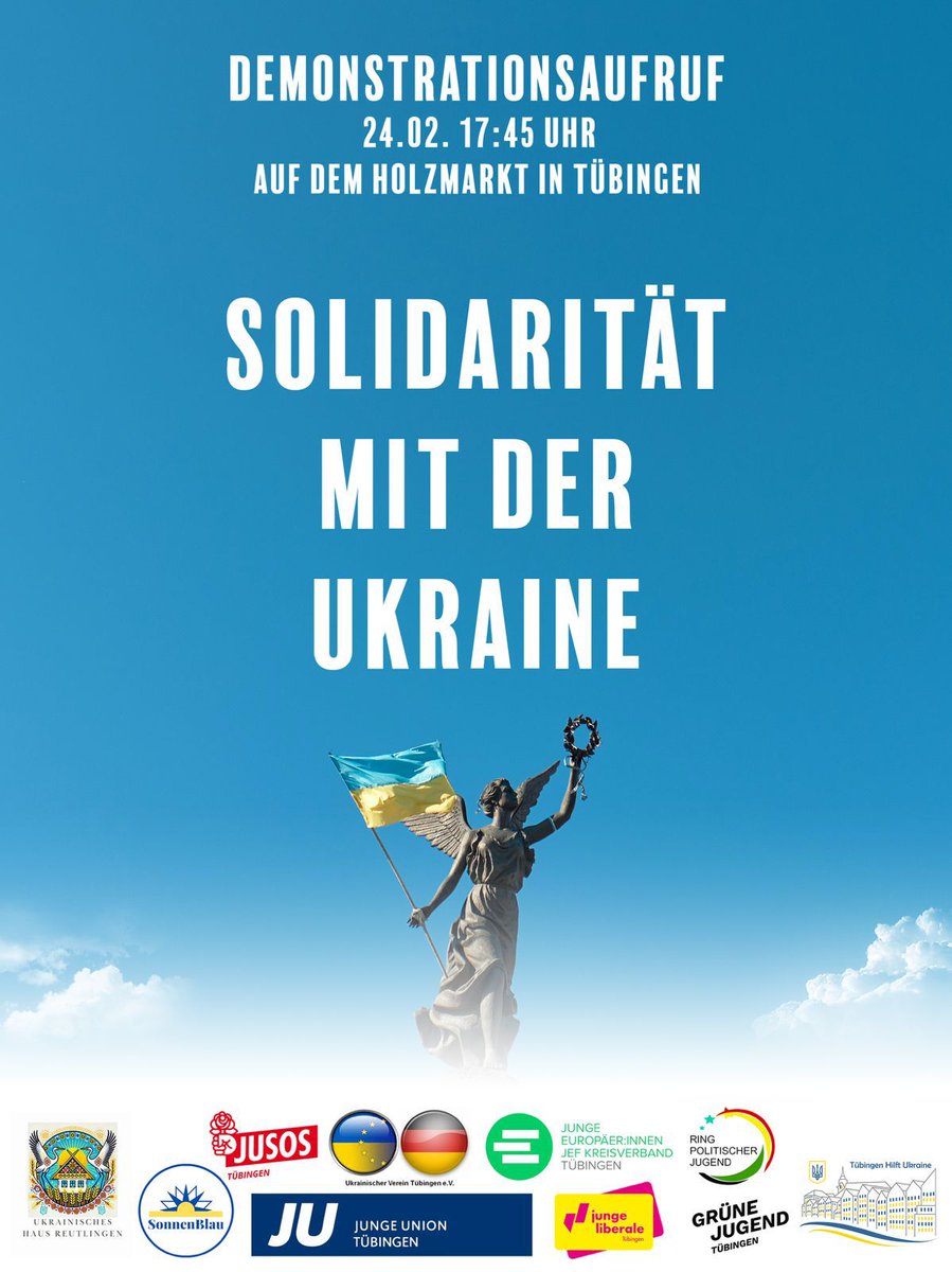 JefTue's tweet photo. Am 24. Februar versammeln wir uns wieder auf dem Holzmarkt und demonstrieren für Solidarität mit der #Ukraine.
Kommt gerne dazu und bringt Freunde und Familie mit! https://t.co/BYg0DCZ8KK
