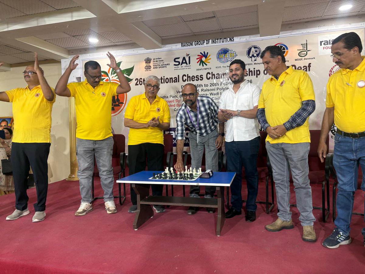 DeafSportsIndia's tweet photo. 26th National Chess Championship of the Deaf in Nagpur on 16 to 20 February 2026
Senior junior and sub junior
#deafchess #deafsports #India #aiscd https://t.co/XL1zDOb2OT