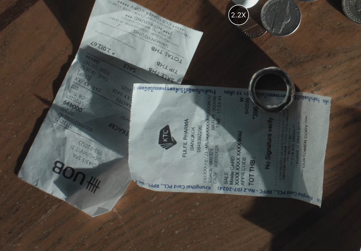 ห้ะะ ในคลิปเทรลเลอร์เจโน่แจมิน มีสลิปใบเสร็จของไทยด้วย????

ร้านขายยา กับร้านสปาในกรุงเทพแหละ
วันที่ในสลิปคือตั้งแต่ 30มีนา2025ละ 👀

อาจจะไม่มีนัยยะสำคัญอะไร แค่เอามาวางเป็นพร็อพ รึป่าววะ??? 😂