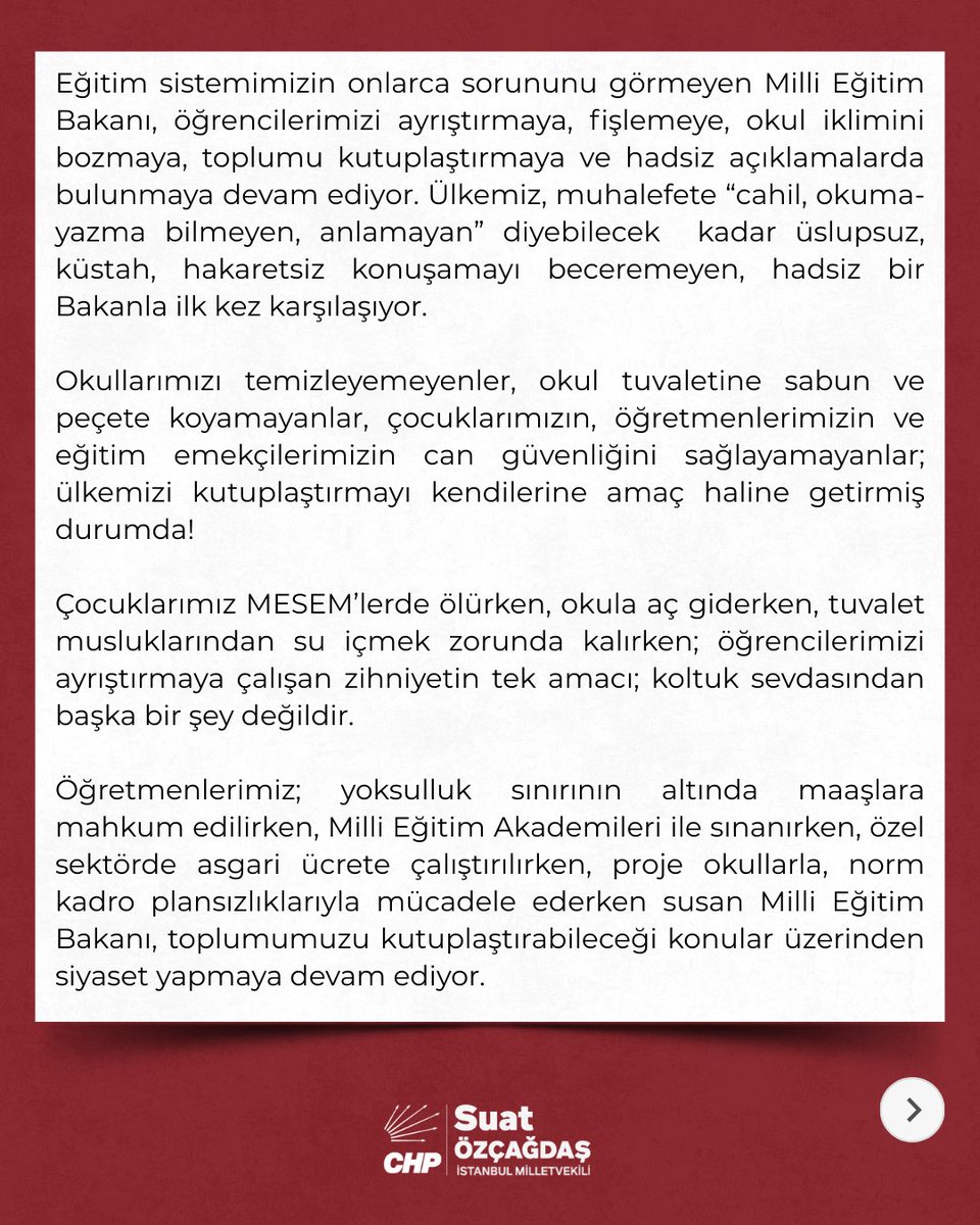 Suat_Ozcagdas's tweet image. Okullarımızda Ramazan Ayı Etkinlikleri Hakkında Açıklamamız👇👇👇

"Laikliği savunanlar ne Ramazan ayına karşıdır ne de toplumun kültürel değerlerine. Mesele Ramazan ayının ya da toplumsal değerlerin yaşatılması değildir. Yusuf Tekin ve arkadaşlarının ideolojik kavgasına