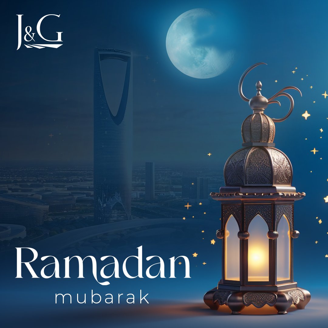 _JGGroup's tweet photo. بمناسبة حلول شهر رمضان المبارك، تتقدم مجموعة J&amp;G بأحر التهاني وأطيب التمنيات إلى عملائنا وشركائنا الكرام 🌙✨
نسأل الله أن يجعل هذا الشهر الكريم شهر خير وبركة ورحمة، ويمنحنا جميعًا الصحة والسعادة والنجاح.
رمضان كريم، وكل عام وأنتم بخير 🌙 https://t.co/J0fRZi7wqi