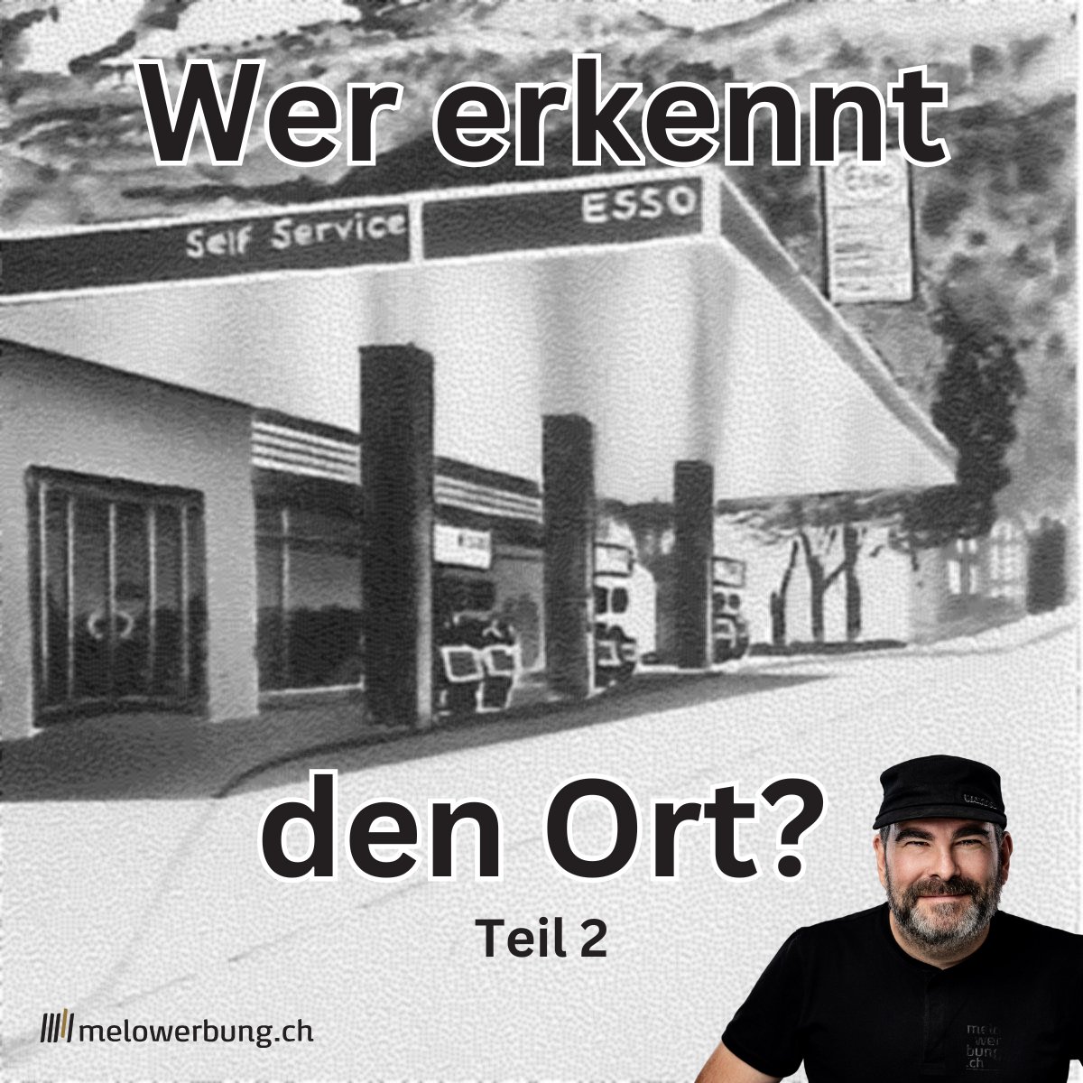 melowerbung's tweet photo. HINWEIS NUMMER 4 🔍

Ok, letzte Woche hat's niemand erraten.

Also legen wir nach.

Gleiches Gebäude, anderes Jahrzehnt. Dieses Bild stammt aus einer alten Zeitung – die ESSO-Tankstelle dürfte einigen bekannt vorkommen.

Klingelt's jetzt?

Eure Vermutungen in die Kommentare 👇 https://t.co/i8CqEvMVjI
