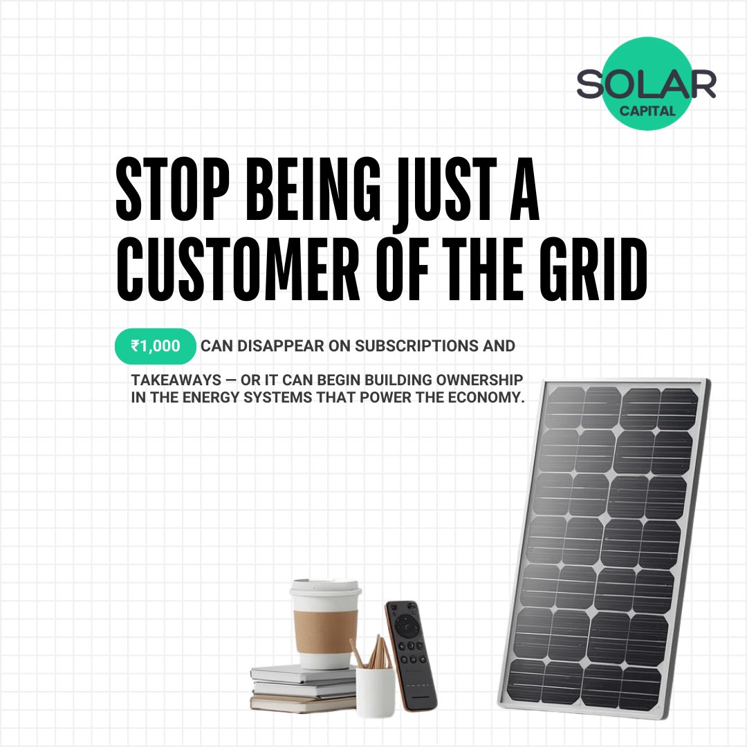 SolarCapital_'s tweet image. The energy transition is not only about consumption — it’s about participation.

Explore → solarcapital.in

#FractionalSolar #DigitalSolar #InfrastructureOwnership #CleanEnergyIndia #EnergyTransition #RenewableInfrastructure #SolarCapital
