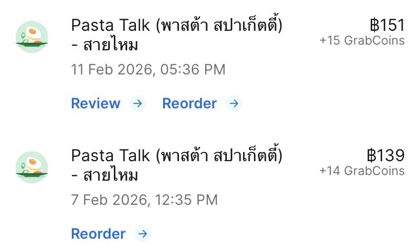 อยากแนะนำเมนูไหนใน Grabfood ให้คุณธีร์คุณพีชได้ลอง ?

: ถ้าโจทย์ครั้งนี้มีคะแนนเต็ม 100 อย่างน้อยขอทำให้ได้ 99 🤩 บอกก่อนเลยว่าอาจจะไม่ได้หวือหวาสมฐาหรือติดมิชลินอย่างที่คุณธีร์ต้องการ แต่รับรองว่าติดใจชัวร์ !

ในวันที่อยากทานเมนูเส้น ร้าน Pasta Talk คือตอบโจทย์
