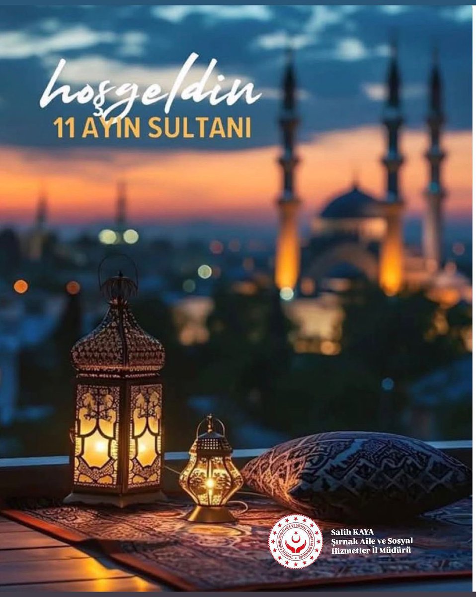 Hoşgeldin ya Şehr-i #Ramazan 
Hoşgeldin ey gönüllerin sultanı
Hoşgeldin Cenneteki Reyyan Kapısının müjdecisi.

Rahmet, mağfiret ve bereket ayı olan mübarek Ramazan-ı Şerif’in başta milletimiz ve İslam alemi olmak üzere tüm insanlığa hayırlar getirmesini Allah’tan niyaz ediyorum.