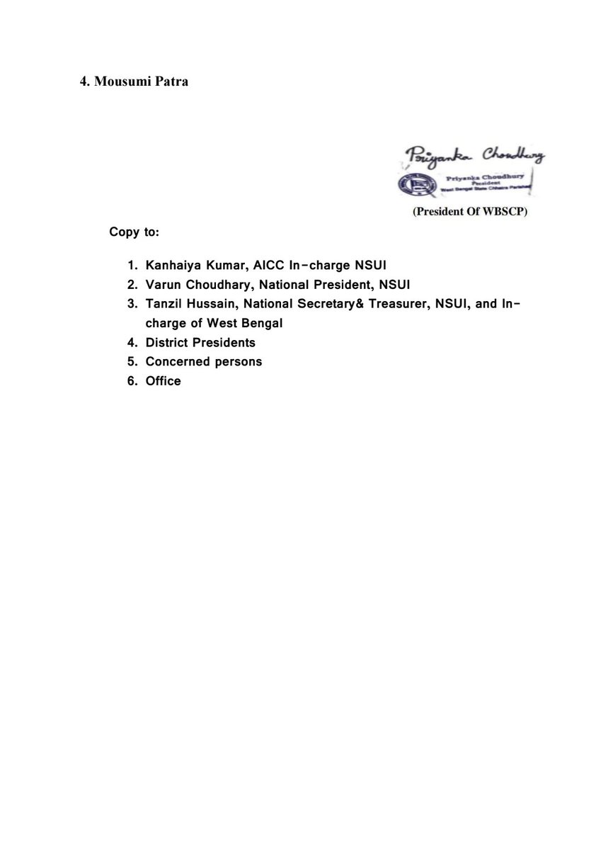 Congratulations to the newly appointed Hooghly district committee members.