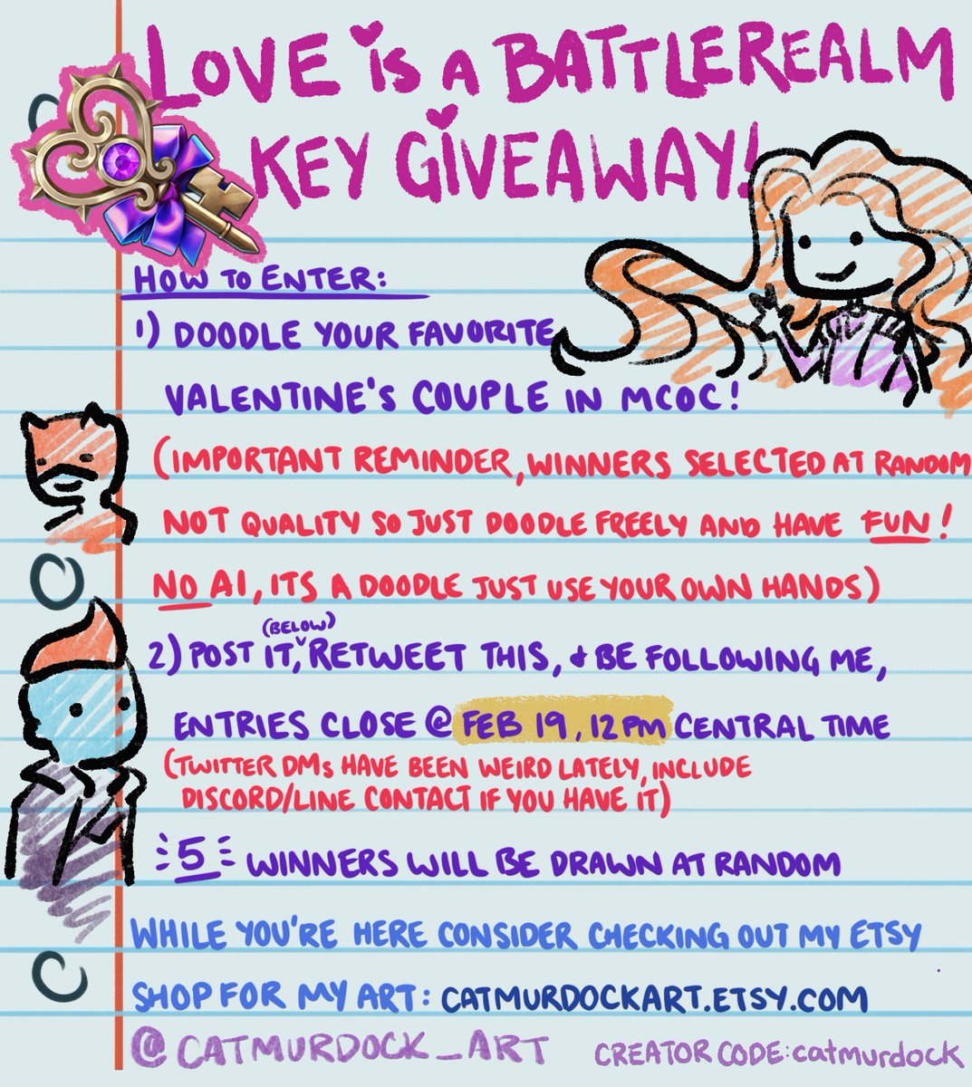 Hello friends it’s GIVEAWAY TIME! I’ve got codes for 5 Valentine’s Box Keys to send out, so get your pencils ready for another Doodle Party! (Don’t be worried if it’s messy!)

See below for rules! A bit over 24 hours to get your entries in

Have fun, good luck!