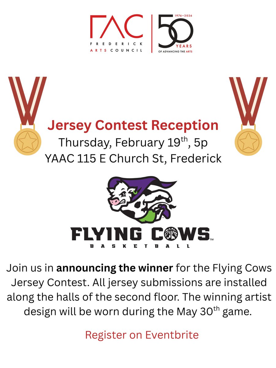 Join us in announcing the winner for the Flying Cows Jersey Design Contest. The winning design will be worn during the May 30th game. 
Register for this free event: eventbrite.com/e/reception-fo…