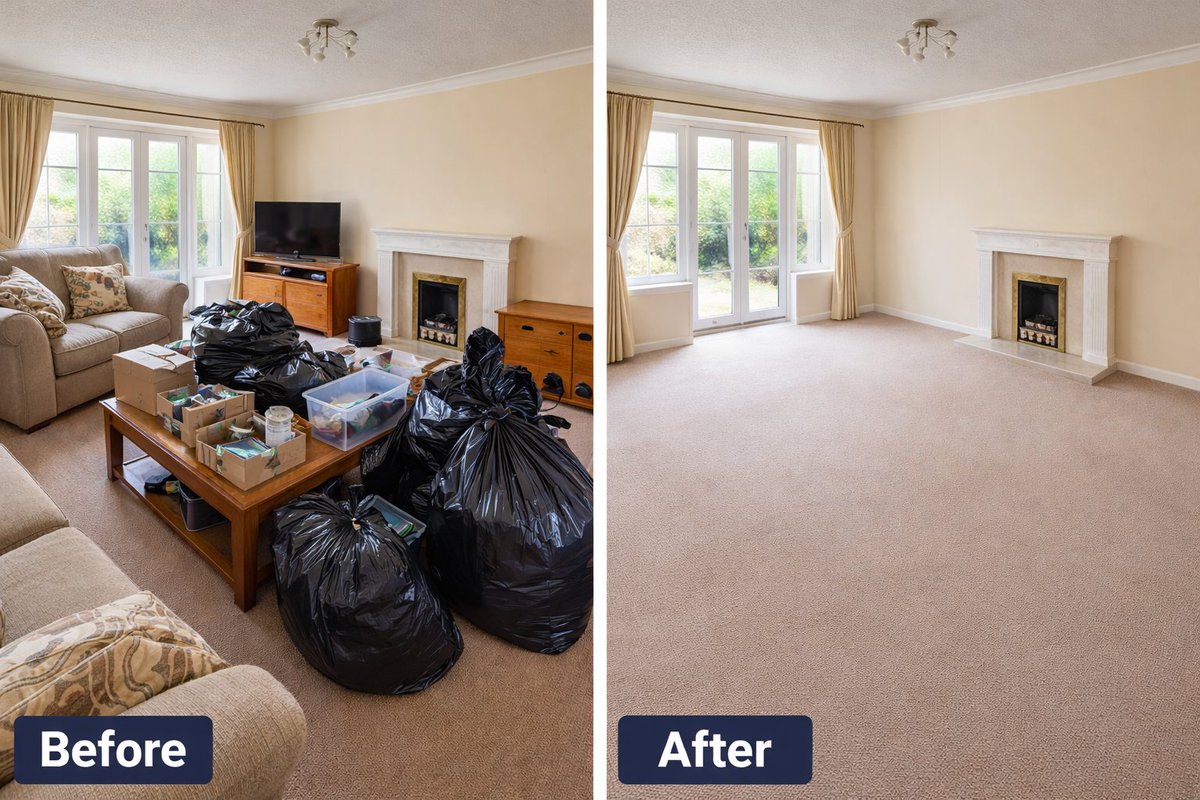 ProClearance's tweet photo. 🏠✨House cleared. From cluttered &amp; overwhelming ➡️ clean, empty &amp; ready for resale.

House clearances across Ipswich, Felixstowe &amp; Woodbridge and Suffolk.

Need help? https://t.co/VqoDzzJXa1

#HouseClearance #Ipswich #BeforeAndAfter #LocalBusiness https://t.co/IKR5041JhO