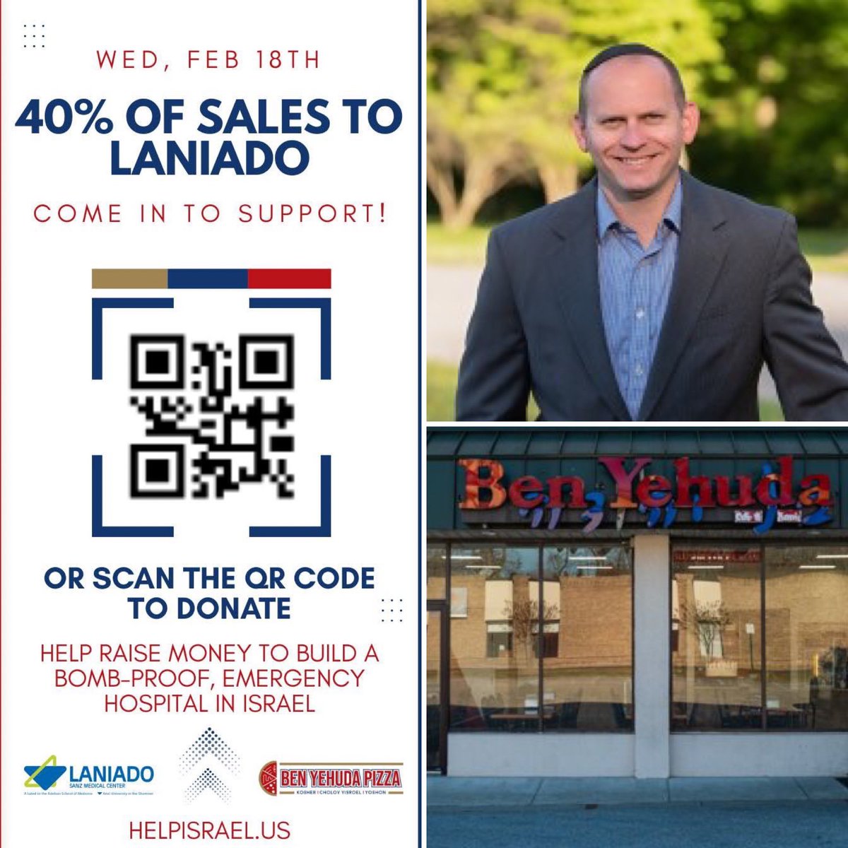 HilzFuld's tweet image. Mi Keamcha Yisrael? Who is like the nation of Israel?

Major shoutout to Josh Katz owner of Ben Yehuda Pizza in Silver Spring, MD. 

I met him a few weeks ago at a talk that I gave in the States and just found out that he was so inspired by my talk that he decided to do an ‘Eat