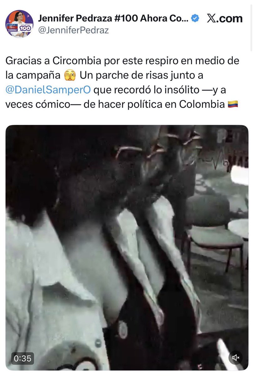 <a href="/JenniferPedraz/">Jennifer Pedraza #100 Ahora Colombia</a> se volvió la mejor amiga de Daniel Samper Ospina, feliz burlándose de Gustavo Petro, risa nos va a dar a nosotros cuando nadie vote por usted