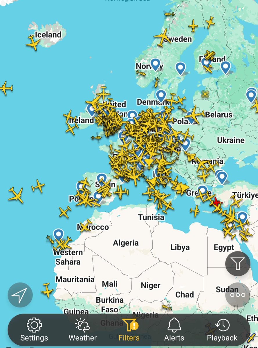 Just An FYI. This is europe right now. Thats all military. Everything from fighter jets to air refuelers to sub hunters. NEVER seen this much action on here.
