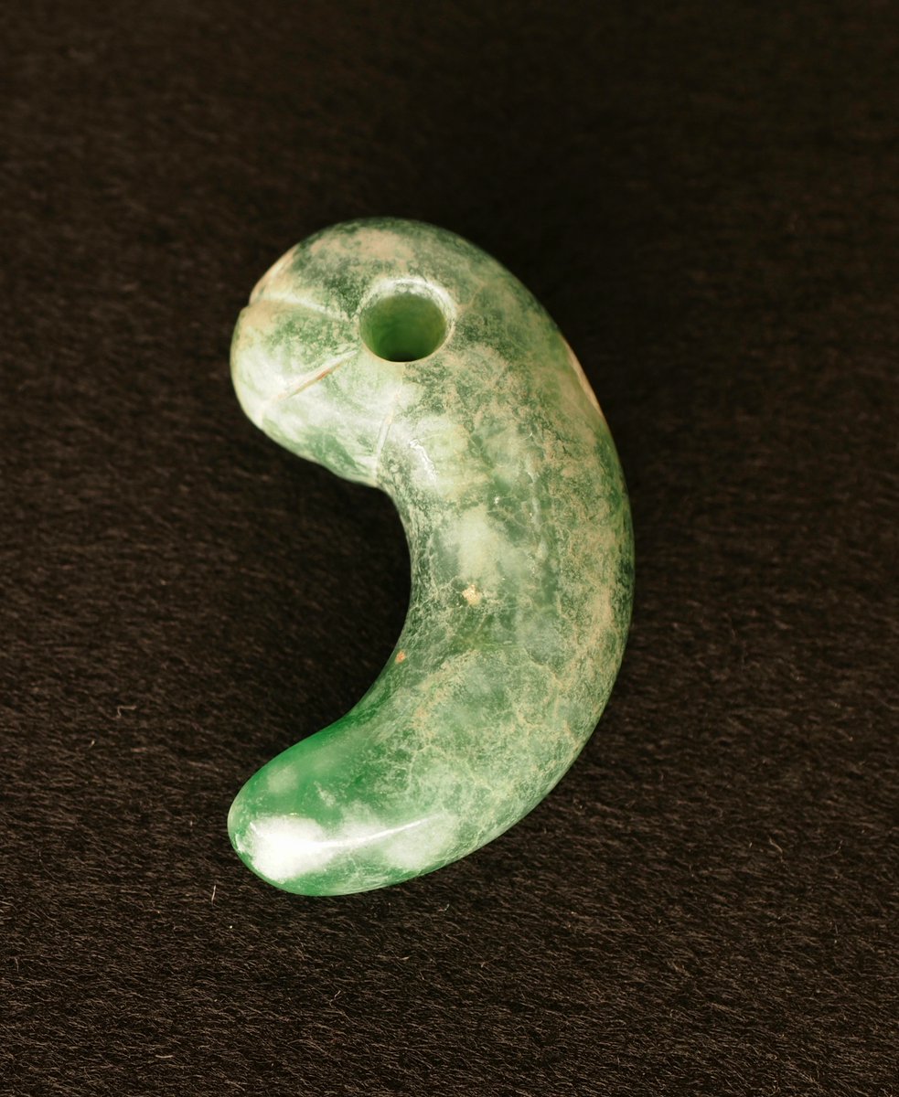出土品 - 古墳期 良質翡翠製 丁子頭硬玉翡翠勾玉 曲玉 古墳時代 翡翠