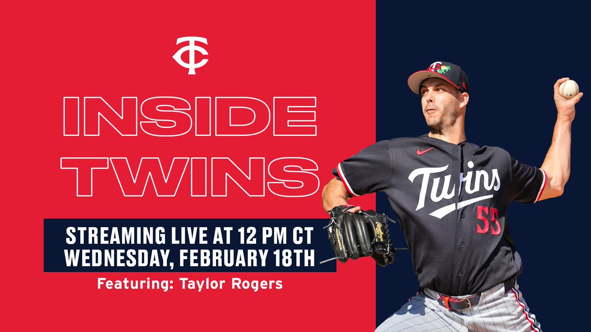Taylor Rogers joins the last Inside Twins broadcast of the year!
Livestream on the Twins Facebook, X and YouTube channels at noon today.