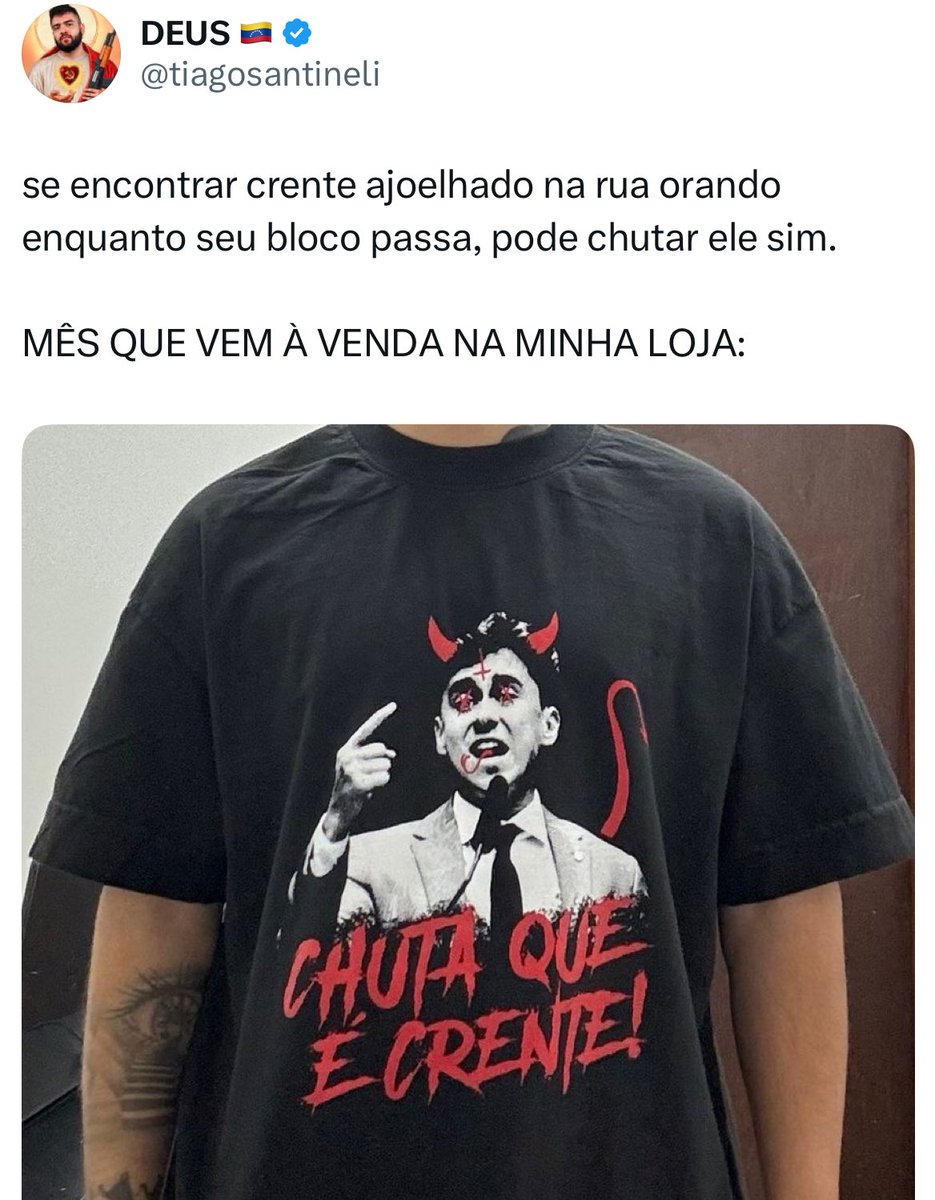 thairizard's tweet photo. Perseguir cristãos é normalizado entre a turma satanista.

Mas se criticar os rituais deles? Aí somos preconceituosos e intolerantes. https://t.co/9cSePPZyf3