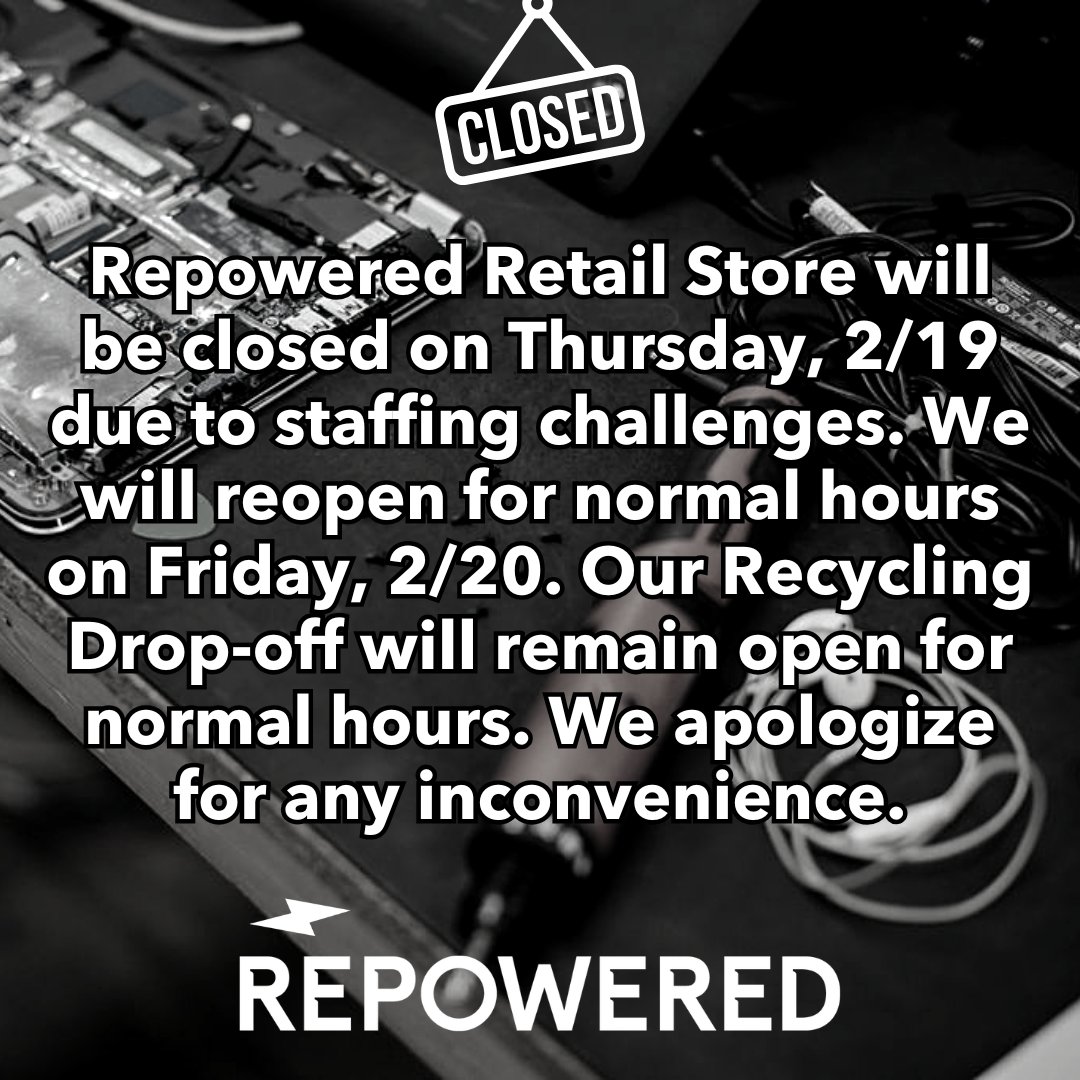 Repowered - Electronics Recycling & Retail Store tweet media
