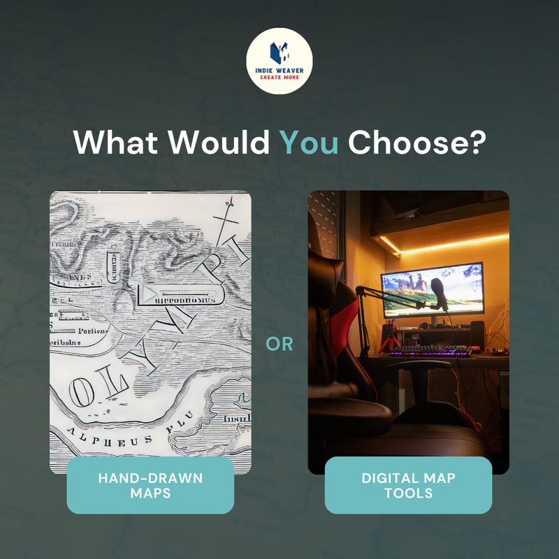 IndieWeaver's tweet photo. This or that, GMs? 👀

🗺️ Hand-drawn maps
⚙️ Digital map tools

No wrong answers, just different styles of worldbuilding. Tell us which camp you’re in and why.

Bonus points if you’ve tried both.

#ThisOrThat #MapMakers #TTRPGCreators https://t.co/ODH8Me2fl7