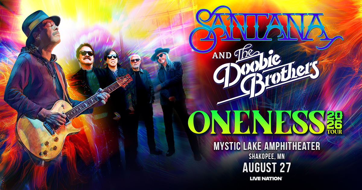 PRESALE IS LIVE! Grab your tickets NOW for <a href="/SantanaCarlos/">Carlos Santana</a> &amp; <a href="/TheDoobieBros/">The Doobie Brothers</a>' Oneness Tour 2026 on August 27 🎟️ livemu.sc/4rnxCrZ

A Live Nation All Access membership is required to access presale. Click Live Nation presale and follow the instructions to connect your account.
