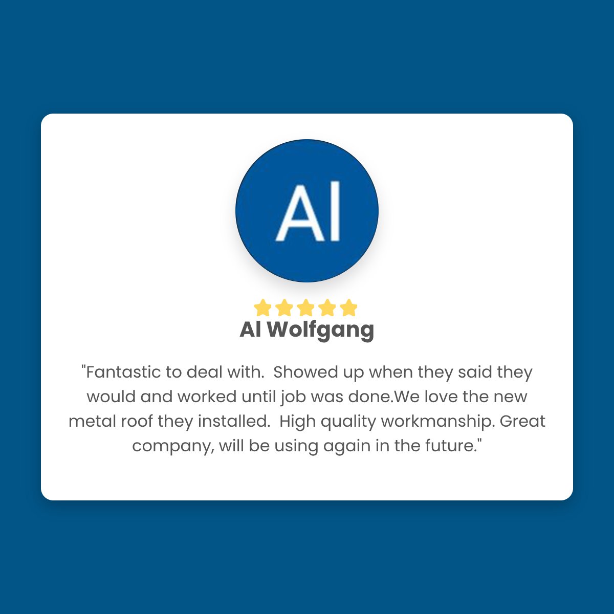 eshbuildersllc's tweet photo. We feel very blessed to have folks like Al Wolfgang take the time to share their experience with Esh Builders.  #eshbuildingwhatmatters https://t.co/ujgVEnEFv6