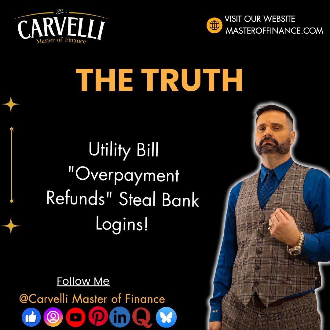 BillyCarvelli's tweet photo. Utility Bill "Overpayment Refunds" Steal Bank Logins!
Fake PG&amp;E/EDF emails promise rebates but phish credentials during "claim verification" process.​
#carvelli #masteroffinance #truth #utilityscam #refund https://t.co/gqRxHbtFxf