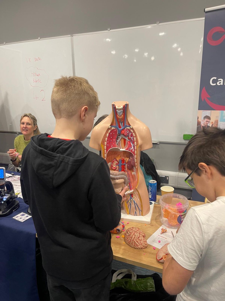 theWCRC's tweet photo. The Wales Cancer Research Centre (@theWCRC) had a fantastic time at #BeAScientist on Monday! 
So inspiring to see so many children excited about science - they loved our DNA bracelets and anatomical body Ted! Thanks to our brilliant researchers for making it happen 🙌 https://t.co/Ncv9vewrfZ