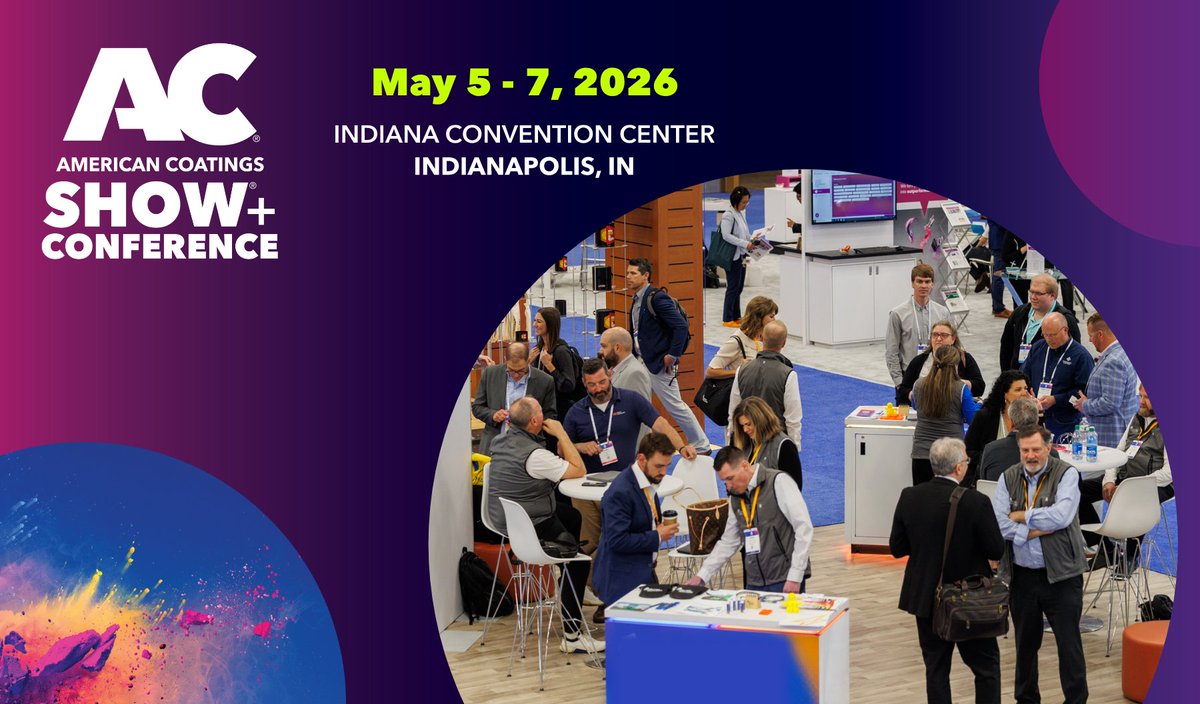 Register today to exhibit at the 2026 American Coatings Show!

Download the exhibitor application, view terms and conditions, and learn more about sponsorship opportunities here. 

ow.ly/kzcR50XBVWr