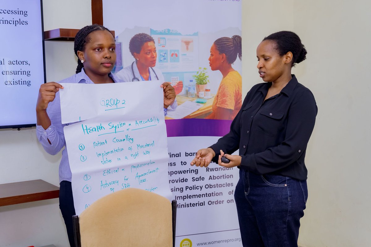 doctors_women's tweet photo. 45% of all induced abortions worldwide are unsafe, and in law restricted settings, only 1 in 4 abortions is safe. Protective laws alone aren’t enough; they must be clearly understood, interpreted correctly, and properly implemented.

Under our initiative that aims to break barriers to SRH services supported by @awdf01 , @doctors_women conducted a 2 days VCAT (Values Clarification and Attitudes Transformation) session specifically for our coordination team. It was a meaningful space for reflection, learning, and honest dialogue. 

The training strengthened our internal alignment, deepened understanding of Rwanda’s legal framework on safe abortion, and encouraged us to examine how personal values, stigma, and systemic barriers shape implementation and access.
                                                                                                                                                                                               
By building a shared foundation of knowledge and advocacy values, we are better equipped to raise awareness, combat stigma, and mobilize support for reproductive justice across Rwanda.