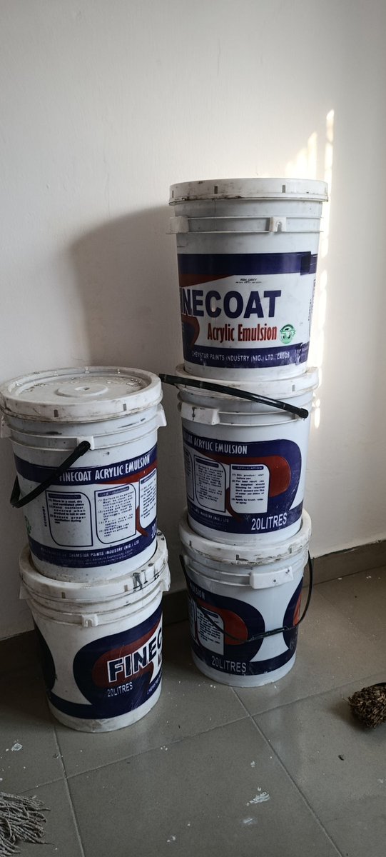 We purchased this paints to use for the church but we ended up not using it even though in the future, we'd still need it.

But for now, we don't. 

We bought 1 of this finecoat for 18500.

We want to seel it for 16,000 so as to settle an emergency need.

There are 4 buckets of