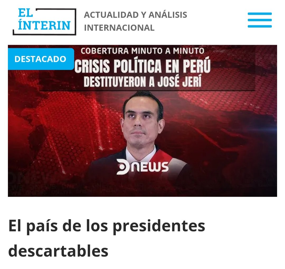 La reciente destitución de Jerí en #Perú marca un hito preocupante: 7 presidentes en apenas una década. Solo dos de ellos llegaron al poder mediante el voto popular.
¿Es un problema de diseño constitucional o una crisis de liderazgo terminal?
👉  elinterin.com/2026/02/18/el-…