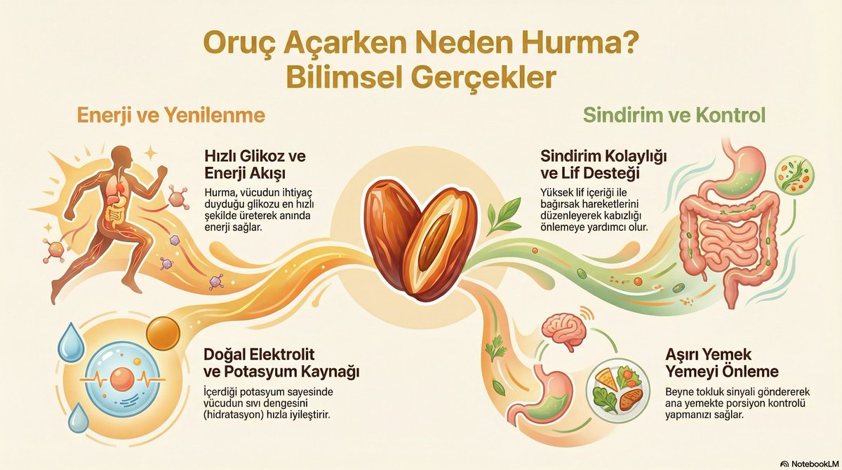 “Sizden biri orucunu açacağı zaman hurma ile açsın. Hurma bulamazsa su ile açsın. Çünkü su temizleyicidir.”
Hadis-i Şerif