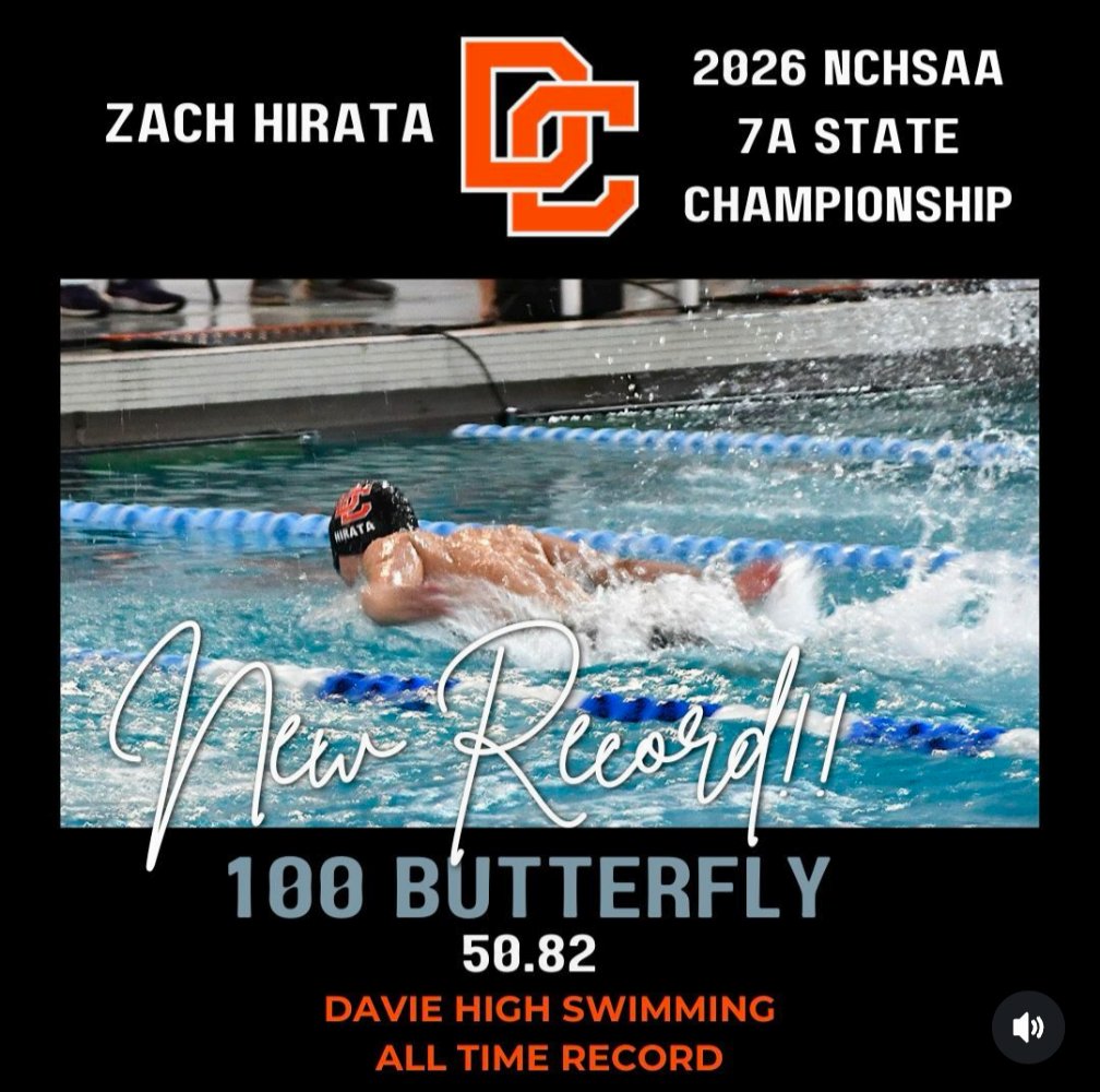 DCHSBoosterClub's tweet photo. What a week for Davie County Sports! We want to congratulate our Swim team on their success at securing the NCHSAA 7A state championship! 
3 more records broken at NCHSAA 7A State Championship to make it 11 broken records during the 25-26 season! https://t.co/13GI4qKuHE