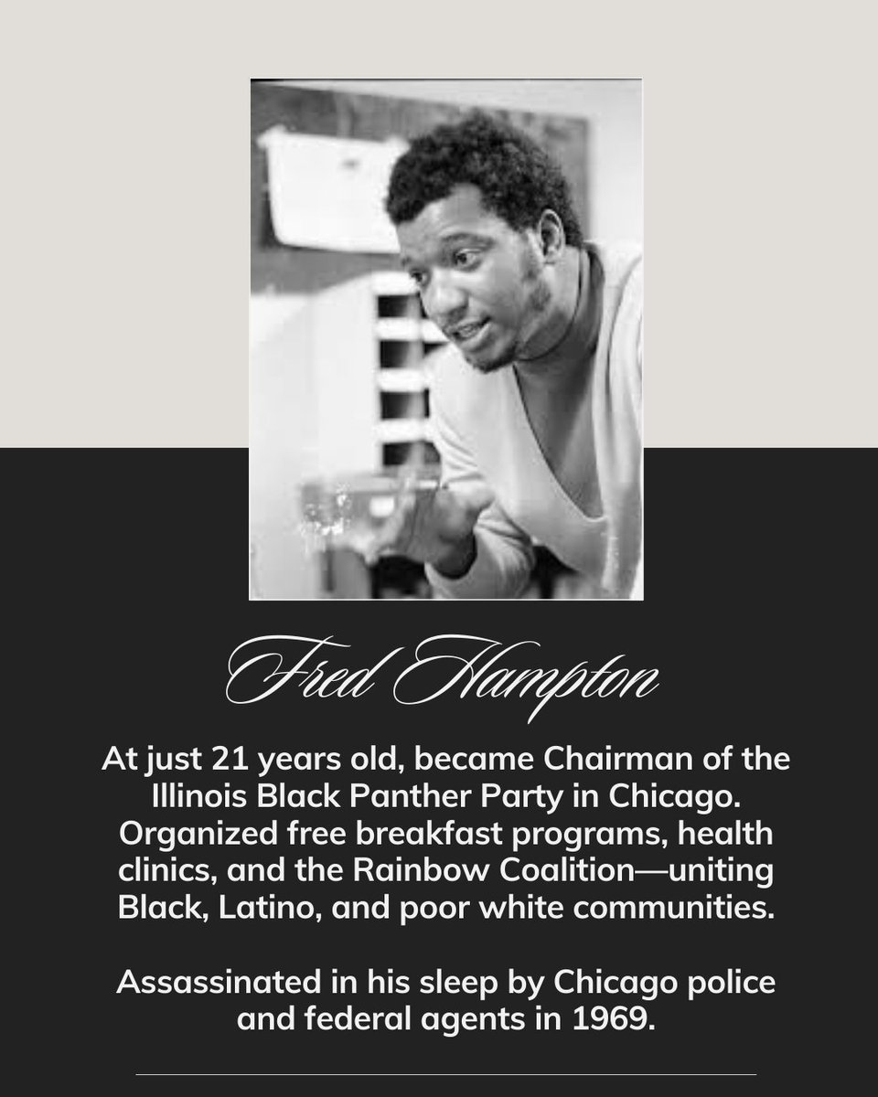 Fred Hampton was more than a revolutionary—he was a community organizer who understood that real change required meeting people’s needs and building political power. In Chicago, he helped launch free breakfast programs for children, health clinics, and political education...