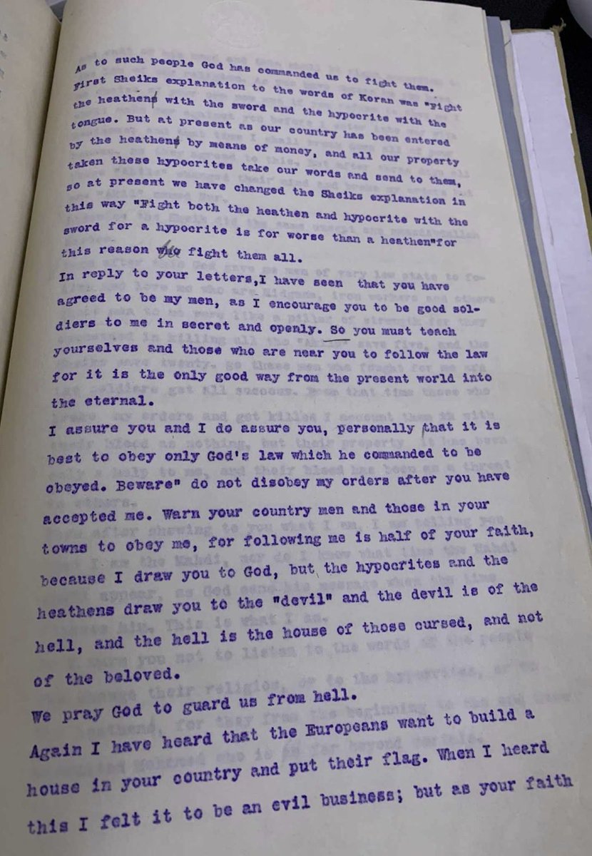 Sayyid’s letter to the Ogaden and Marehan of Serenleh, Baardheere District 

“If your children want money from the heathens bring them to me, I shall give them money and the Ogaden daughters who are as the daughters of Israel. I also give them the camels and horses…”
