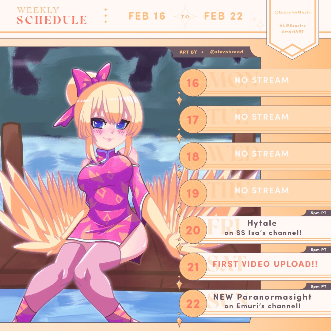 LucastreMavia's tweet photo. ◆Schedule◆

Harpy Chinese New Year! 祝你哋馬年興旺、心想事成💛
I've been pretty sick so only collabs this week!! I'll be appearing on @isaboatvtuber and @HiiragiEmuri's channels!!

I'll also be releasing my first video, so I hope you can tune in for the premiere on Saturday!🍫 https://t.co/MiENKyhvRB