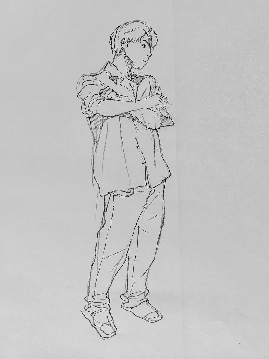 クロッキー会に参加しました。今回で最後の参加となるスタッフを名残惜しく描かせていただきました。5分で2人を描く挑戦もしました。 