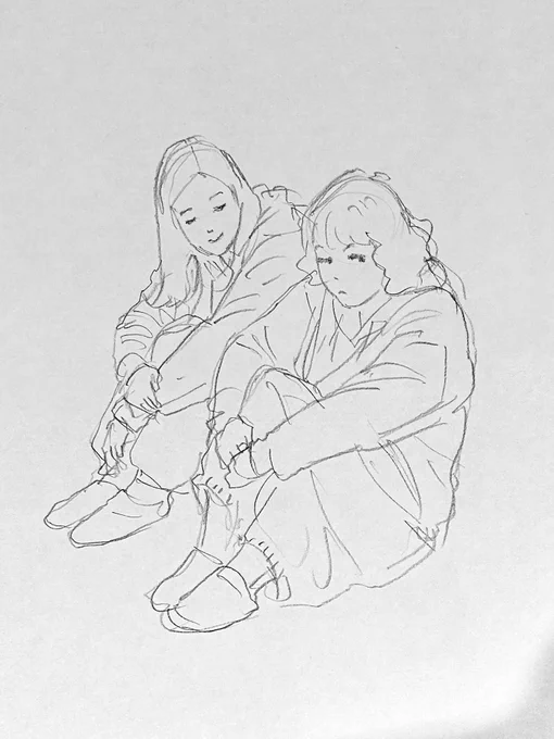 クロッキー会に参加しました。今回で最後の参加となるスタッフを名残惜しく描かせていただきました。5分で2人を描く挑戦もしました。 