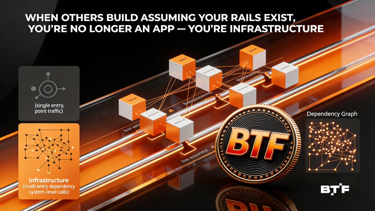 BTF_TBC's tweet photo. When others build assuming your rails exist, you’re no longer an app.
You’re infrastructure.
#BTF #BTCFi #NetworkEffects #OnChainMarkets #BitcoinLayer2 https://t.co/OVJDlPOy5V