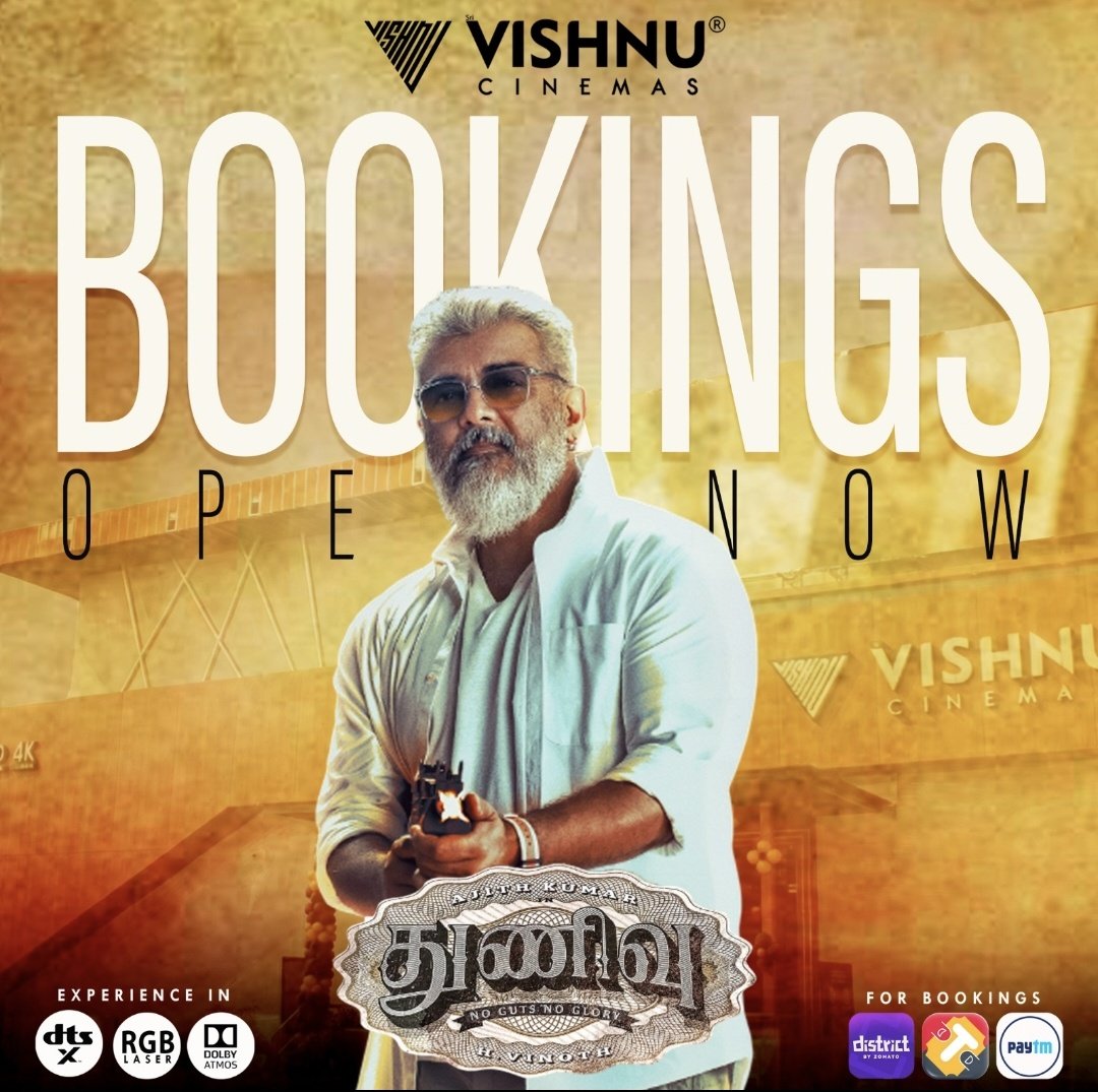 Thatti Vutta Thar Maar Atti Ulle Yaar Paar 💥 GANGSTA return #thunivu from this Friday <a href="/VishnuCinemas/">Vishnu Cinemas</a> BOOKINGS OPEN NOW 

#ThunivuRerelease #AjithKumar #AK