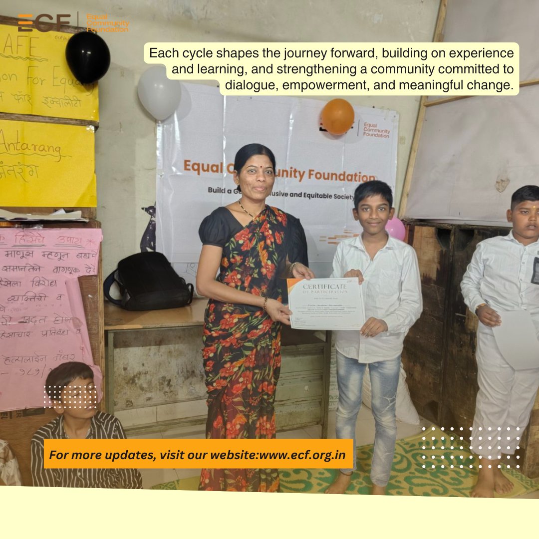 ecfindia's tweet photo. The end of each programme cycle is a special moment to recognise growth and effort. Certificate distribution celebrates leadership, responsibility, and the collective strength that participants bring to every session.

#TeamSpirit #CommunityProgramme #CollectiveGrowth https://t.co/SQT7tIlQK5