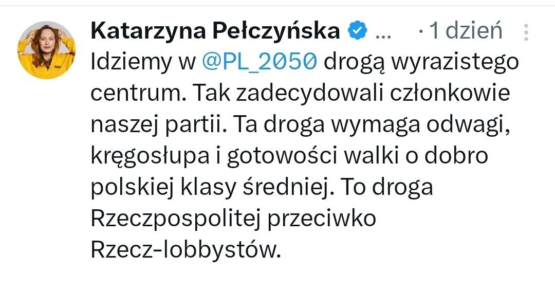Wczoraj <a href="/Kpelczynska/">Katarzyna Pełczyńska</a> napisała, że w 2°50 nie ma miejsca dla lobbystów, dziś <a href="/hennigkloska/">Paulina Hennig-Kloska</a> wyszła z partii... Paulina "Siemens" jak ty mnie zayponowałaś w tej chwyli😁‼️
