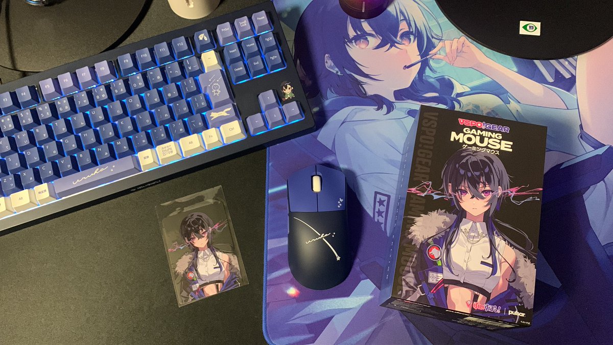 ぶいすぽマウス届きました！ キーボード、マウス、マウスパッド 全部