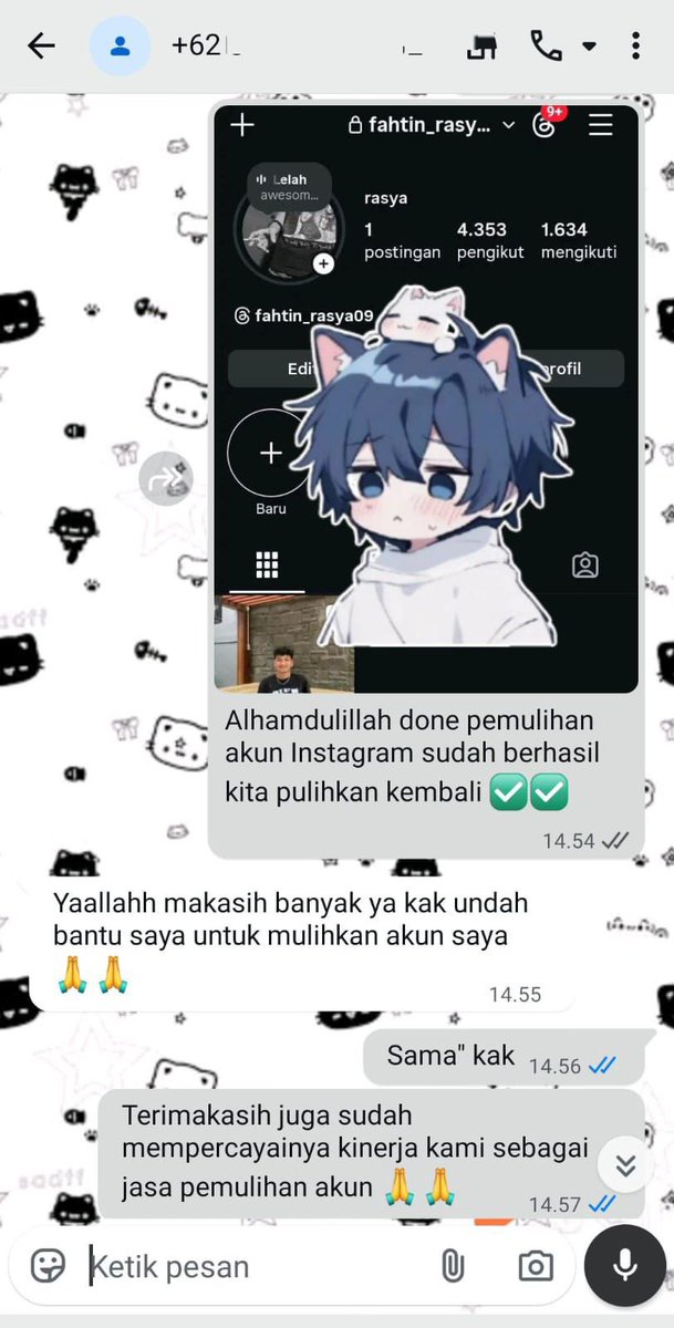weavrying's tweet image. JASA pemulihan Akun &amp;amp; HAPUS AKUN 
Lacak lokasi, Hack 📲

FUL TESTIMONI ✅

~ Akun lupa password/ke hack 
~ Jasa sadap wa 
~ Jasa suspend / unsuspend akun 
~ Jasa hack &amp;amp; Pemulihan aku  

Tiktok, Gmail, Instagram, Twitter, Facebook,Telegram DLL 

Cek WhatsApp di Bio ☎️