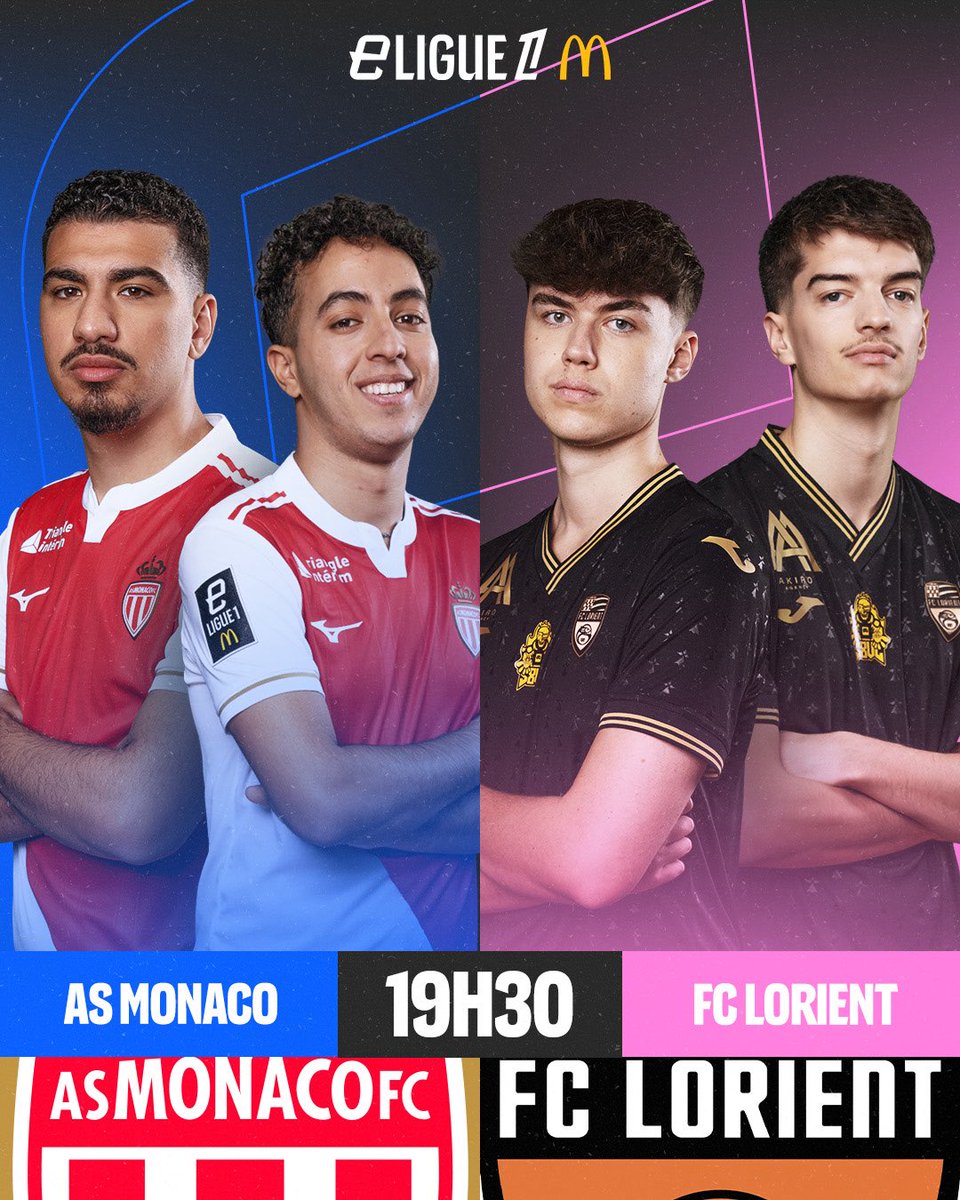 Une allure de Big Match 👀

<a href="/ASMonacoEsports/">AS Monaco Esports</a> 🆚 <a href="/FCL_eSports/">FC Lorient Esports</a>

Rendez-vous ce soir dès 19h30 pour un énorme choc entre les deux équipes 💪