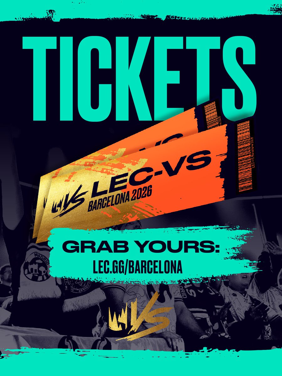 ¡Consigue tus entradas para el Roadtrip de las Finales del #LEC Versus, organizado junto a <a href="/MovistarKOILoL/">Movistar KOI League of Legends</a> en Barcelona!

📍Olimpic Arena en Badalona
🗓️27 de febrero – 1 de marzo

🎟️ lec.gg/mkoi