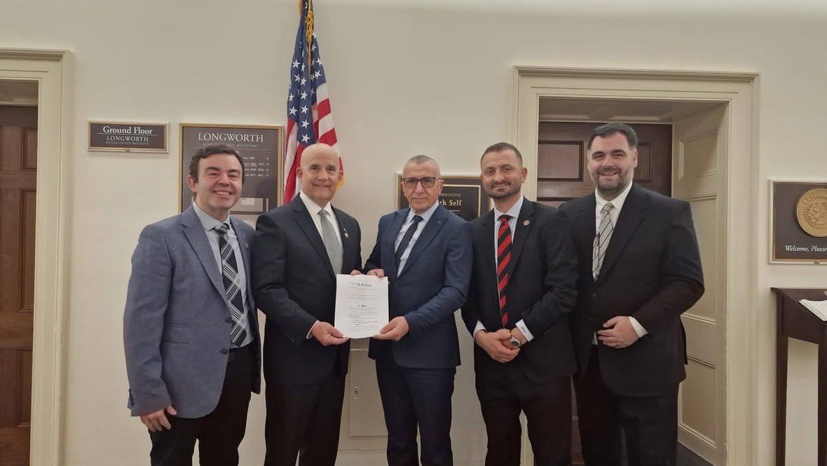Albanians4USA's tweet photo. 📍 Washington, D.C. | Advocating for Albanian Minority Rights in Serbia

Albanians For America met with Shaip Kamberi, Faton Bislimi and Ragmi Mustafi to advance advocacy efforts on behalf of Albanians in the Presheva Valley.

Discussions centered on protecting minority rights, addressing discrimination, and ensuring sustained U.S. attention to the treatment of ethnic Albanians in southern Serbia.

Engagements included meetings at the U.S. State Department, as well as discussions with Rep. Pete Sessions (R-TX), Rep. Congressman Keith Self (R-TX), and Jason Steinbaum.

AFA remains committed to ensuring that the rights and dignity of Albanians in the region remain firmly on the U.S. policy agenda.