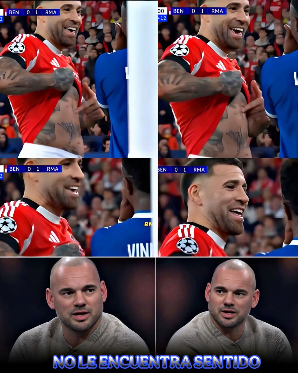 🗣️ Wesley Sneijder: “Lo que hizo Otamendi fue muy infantil. ¿Está bien de la cabeza? Literalmente iba perdiendo 1-0.”

“Otamendi va perdiendo 1-0 y está enseñándole trofeos a un jugador del Real Madrid.”

🤣🤣🤣