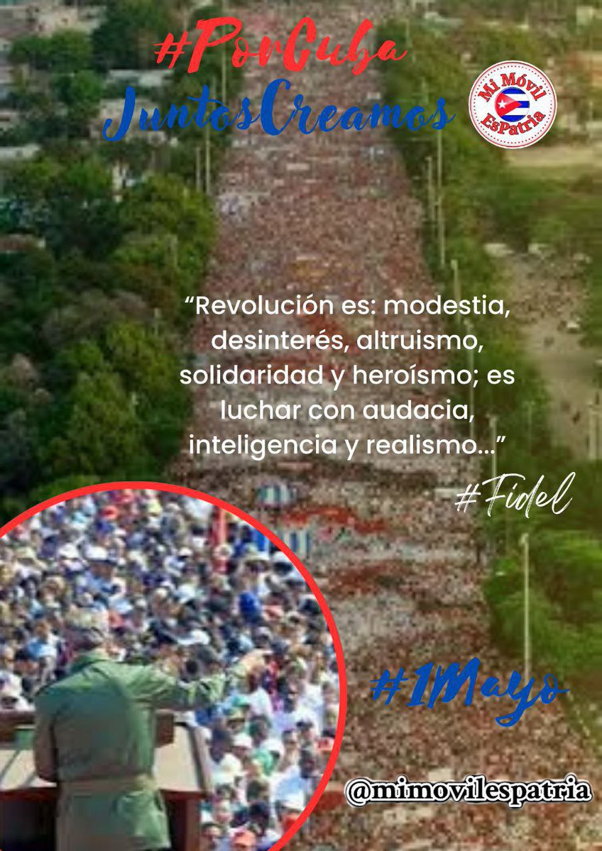 Buenos días 🇨🇺||🌐
Impresionante pueblo somos  los Cubanos'🇨🇺, por allá por USA'🇺🇸 pensaban que en 72 horas sin un disparo se derrumbaría el socialismo, aquí estamos más vivo y vigoroso...un pueblo que conoce el pasado, jamás regresa a sus barbaries...
#MiMóvilEsPatria☭