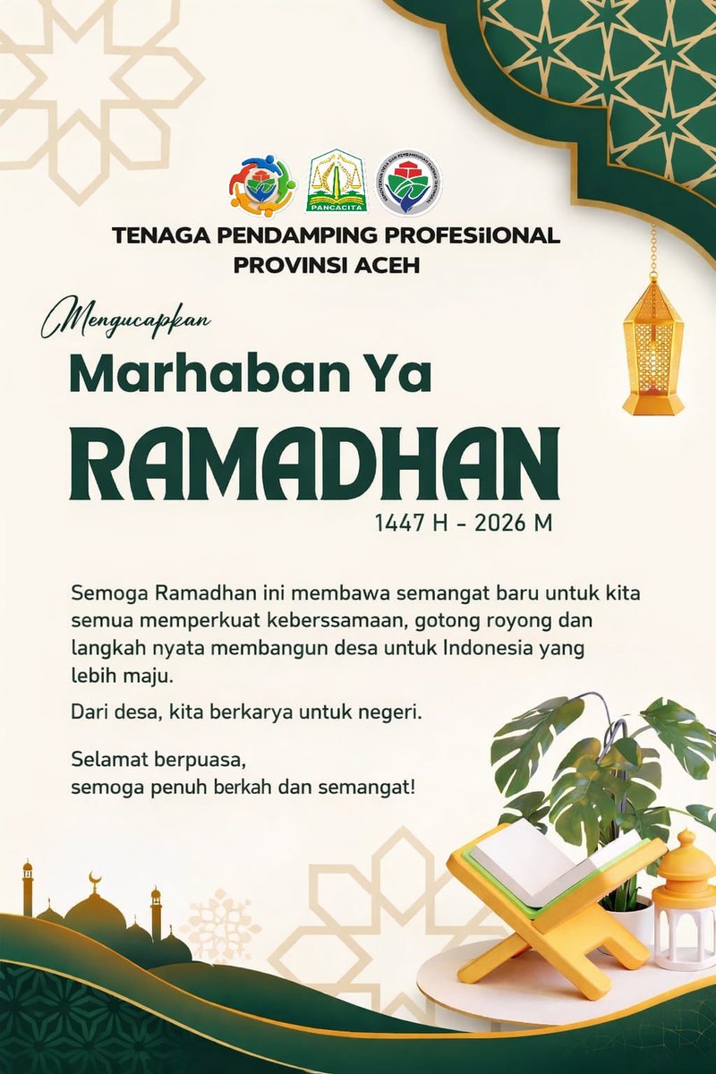IwinHidayat's tweet photo. Marhaban ya Ramadhan, bulan penuh ampunan telah tiba.  kita semua mendapatkan keberkahan dan ampunan dari Allah SWT, Selamat Menunaikan Ibadah Puasa 1447 H.
@YandriSusanto
@SekretarisKabinetRI
#KemendesPDT
#BpsdmKemendesaPDT
#BangunDesaBangunIndonesia
#TPPKemendesaDampingiDesa https://t.co/JRWZOtR8eh