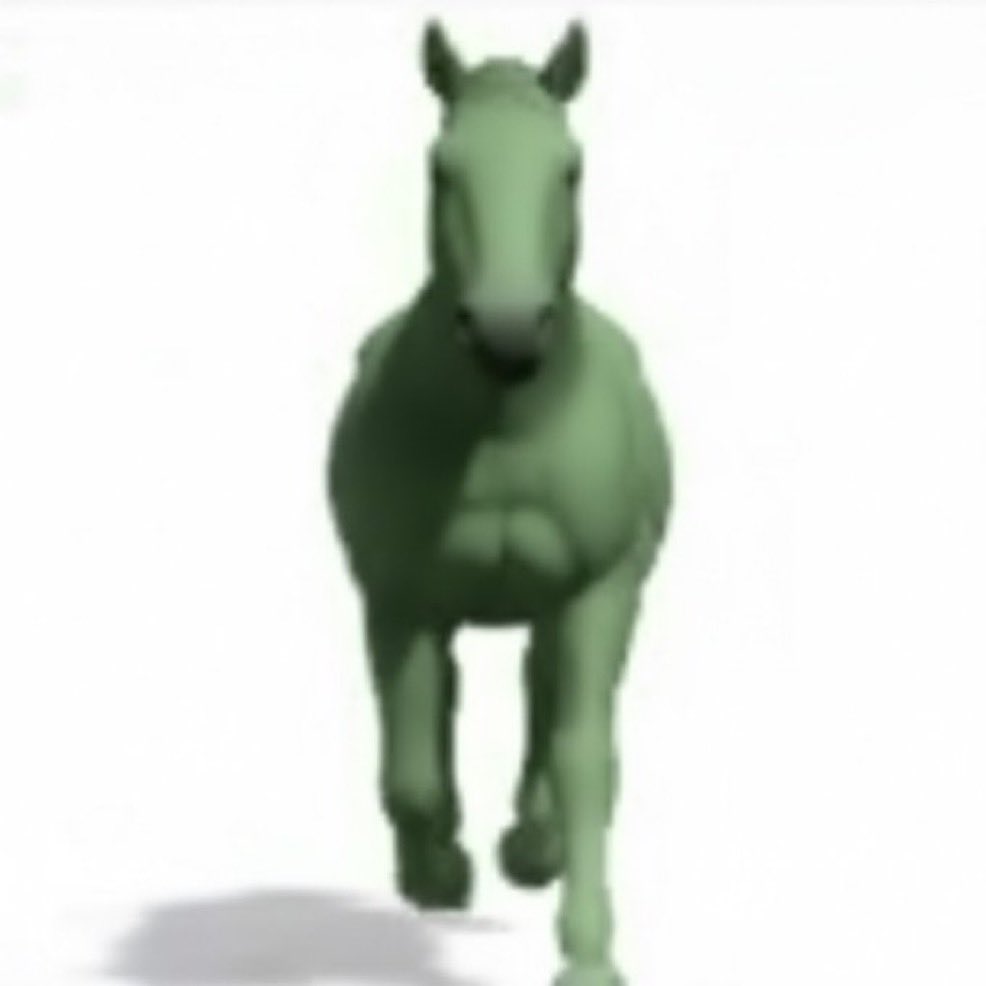 Green chart.
Green horse.