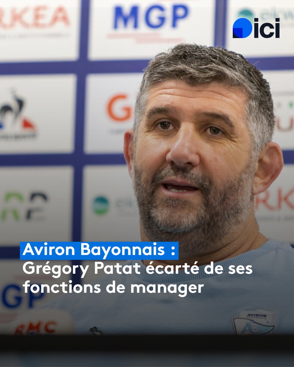 icipaysbasque's tweet photo. 🔴 INFO ICI PAYS BASQUE - Grégory Patat n'est plus le manager de l'Aviron Bayonnais
➡️ https://t.co/ndTTovms4d https://t.co/rR2IgTmtYN